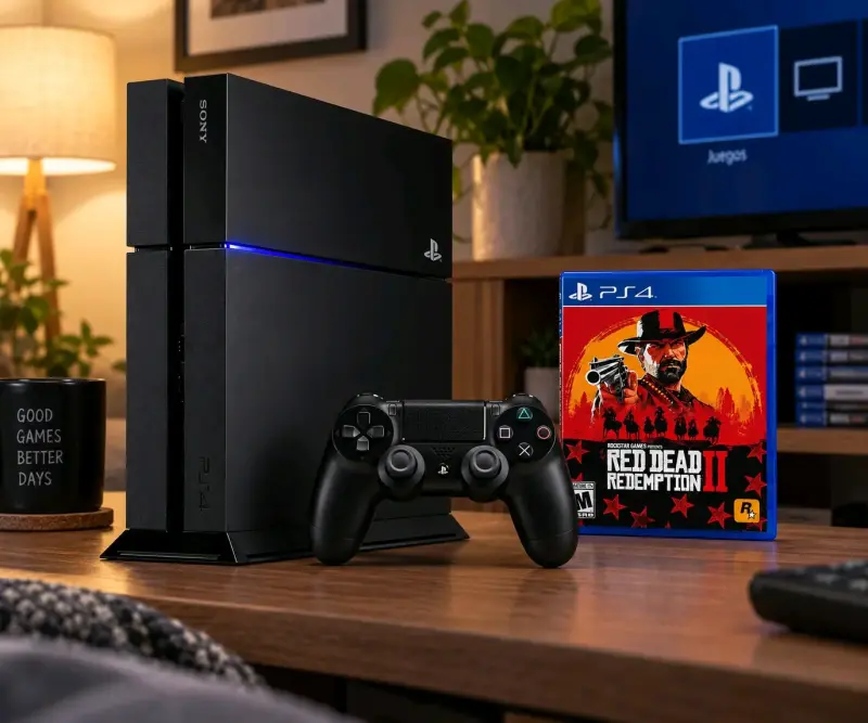 Consola PS4 Sony con juego Red Dead Redemption II