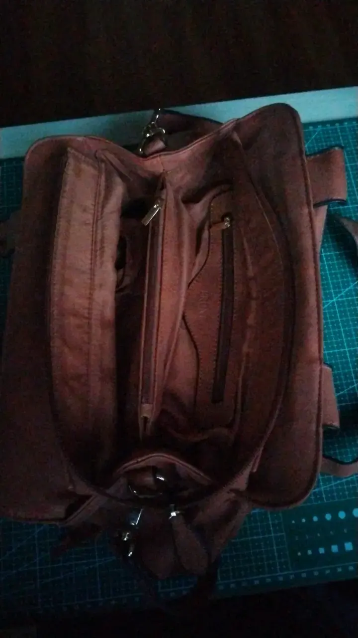Bolso de cuero marrón con flecos Prüne - 4