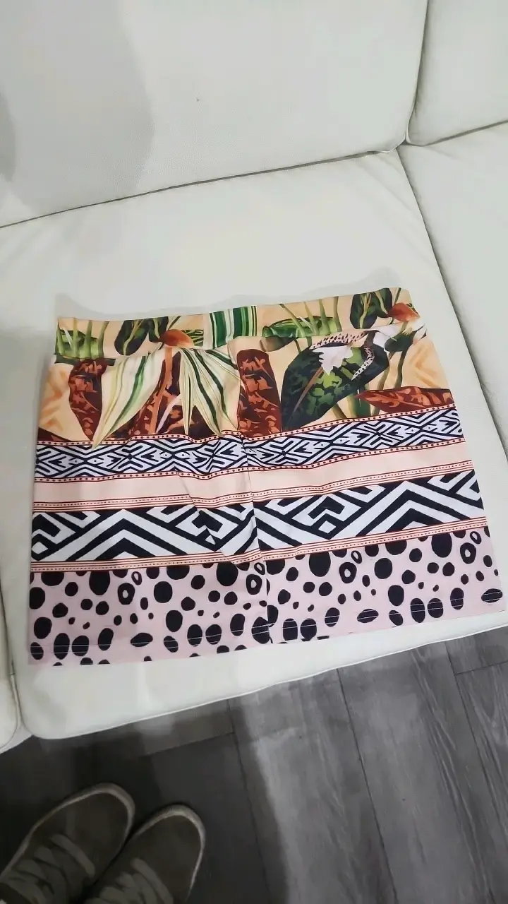 Falda corta estampada multicolor - 2