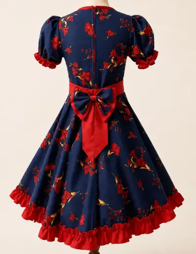 Vestido de cueca  con blonda - miniatura 1