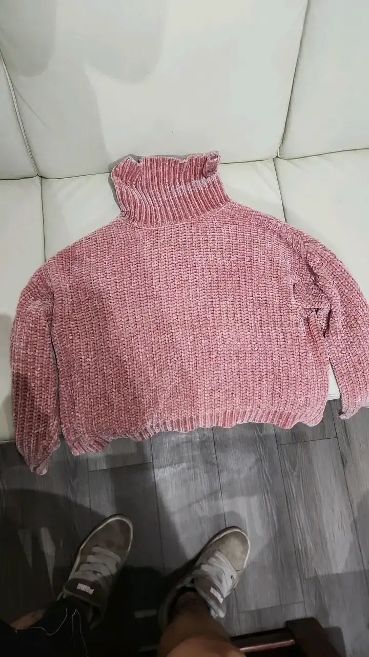 Suéter de Cuello Alto Rosado para Mujer