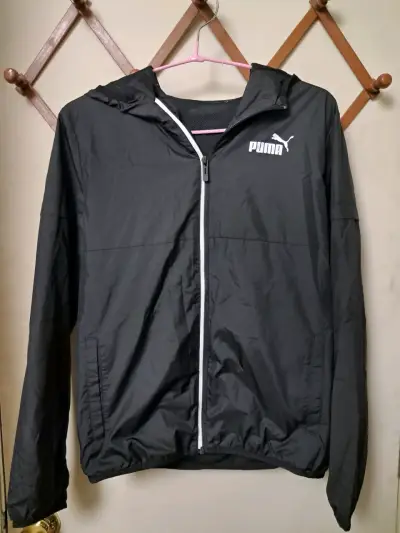 Chaqueta cortaviento negra Puma con capucha - miniatura 1