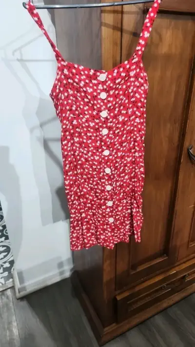 Vestido rojo con estampado floral Alaniz - miniatura 1