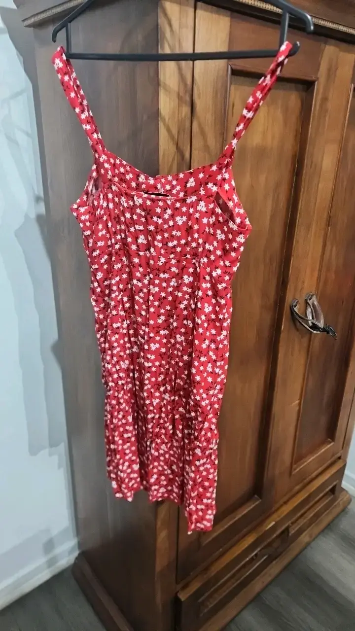 Vestido rojo con estampado floral Alaniz - 2