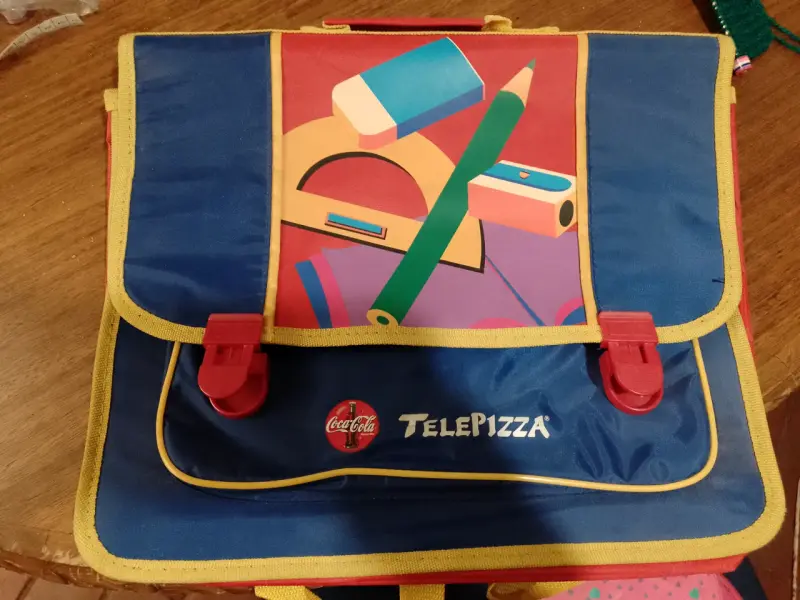 Mochila escolar Telepizza Coca-Cola vintage