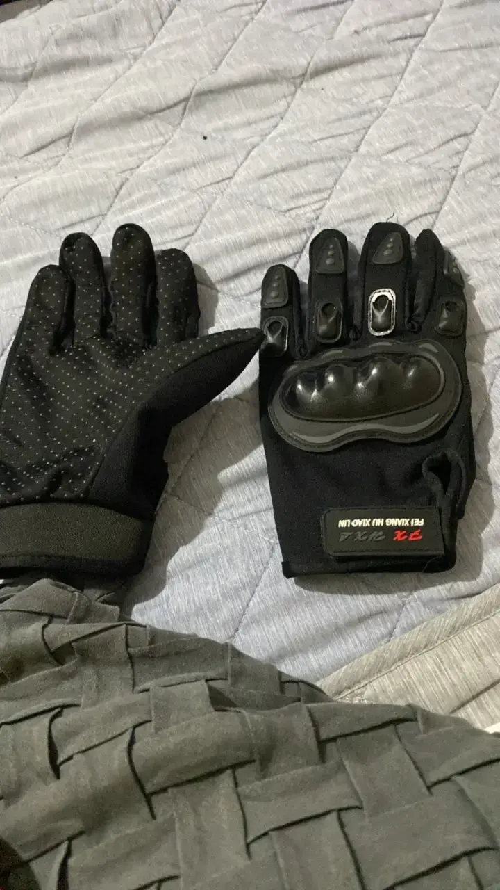 Guantes de motocicleta con protección negra