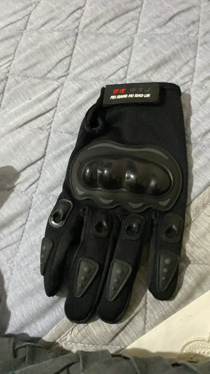 Guantes de motocicleta con protección negra - 2