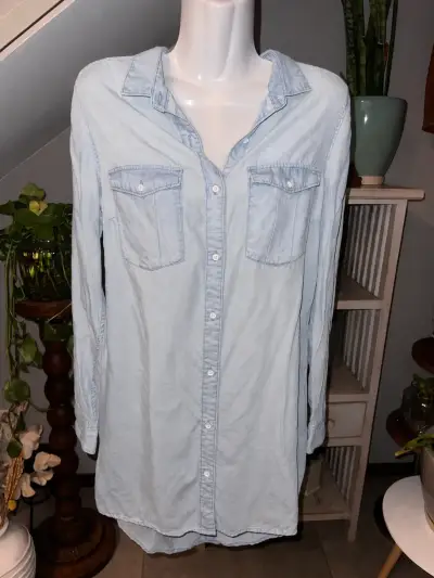 Camisa larga  Mezclilla  H&M para Mujer - miniatura 1