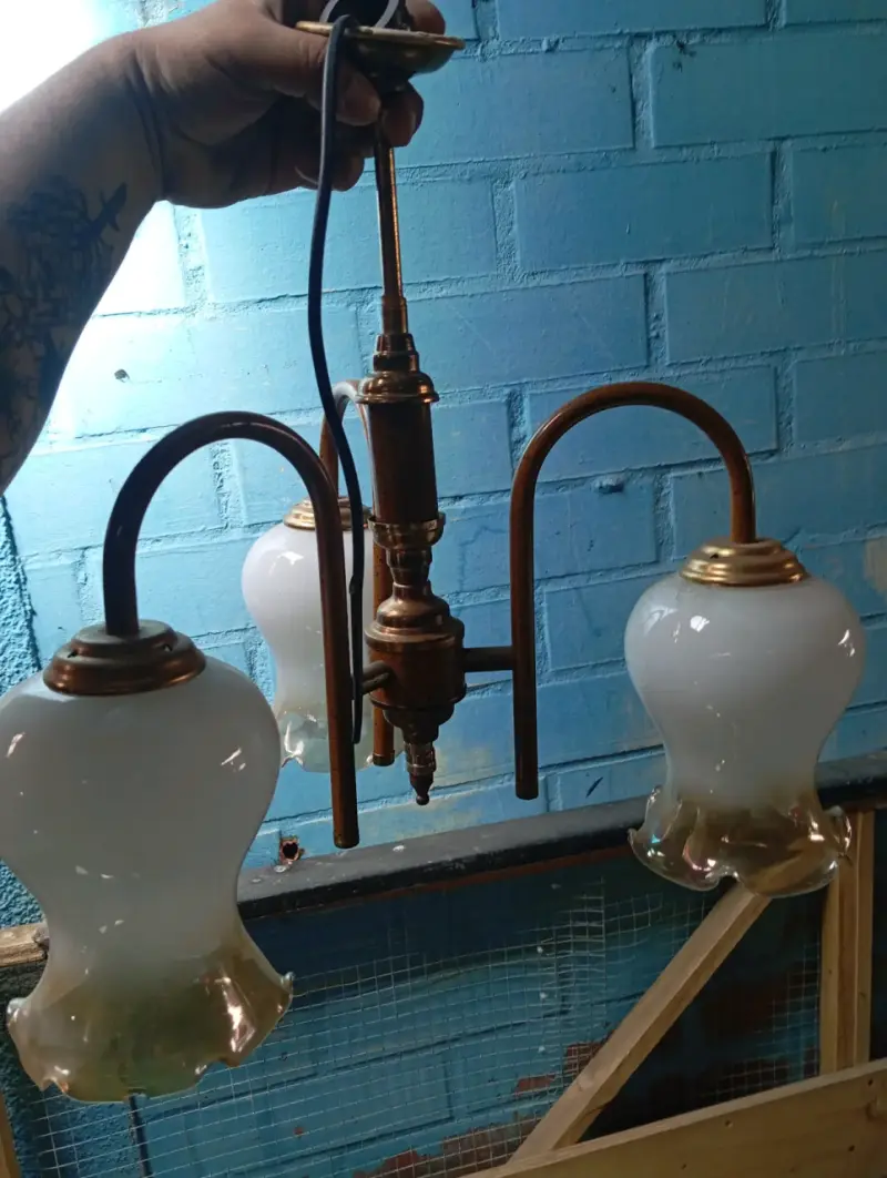 Lámpara colgante vintage de tres luces