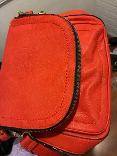 Bolso de cuero naranja con flecos Aldo - miniatura 1