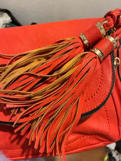 Bolso de cuero naranja con flecos Aldo - miniatura 2
