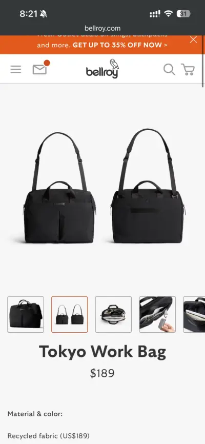 Maletín negro Bellroy con múltiples compartimentos - miniatura 1