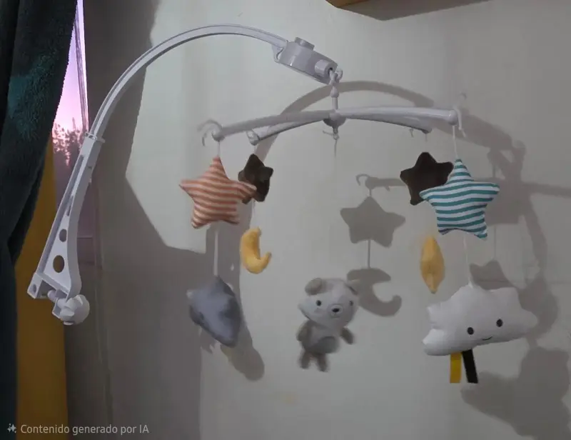 Móvil musical para cuna con figuras de animales