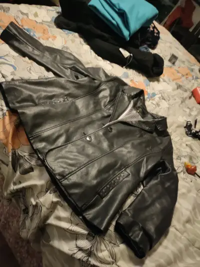 Chaqueta de cuero negra marca Cocci - miniatura 1