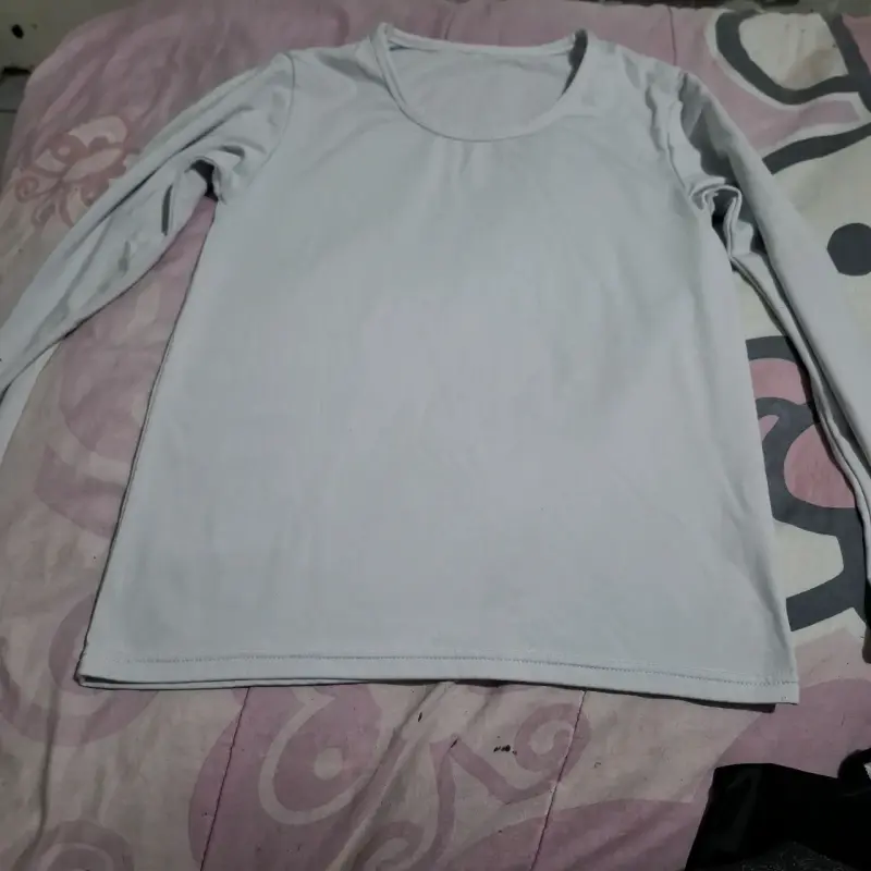 Polera manga larga blanca para mujer