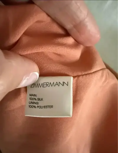 Vestido de seda Zimmermann color durazno - miniatura 3