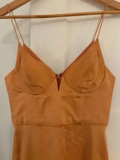 Vestido de seda Zimmermann color durazno - miniatura 4