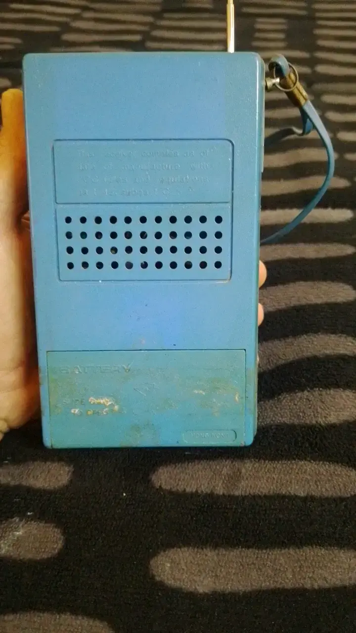 Radio portátil vintage FM/AM azul - 3