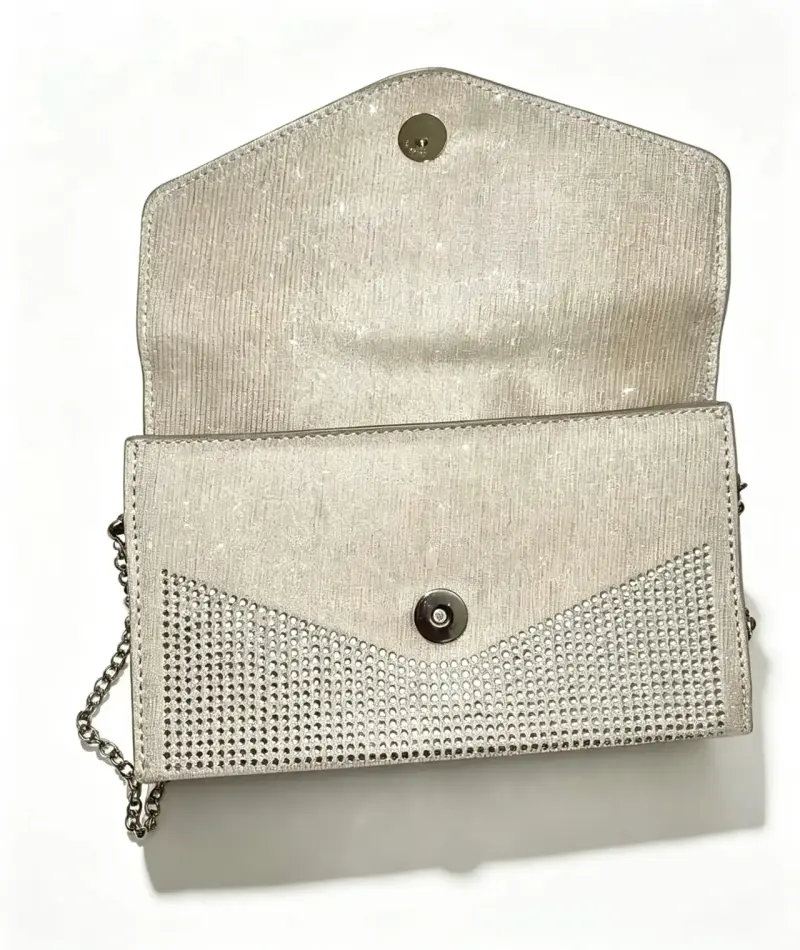 Cartera de fiesta Steve Madden plateada con strass - 4