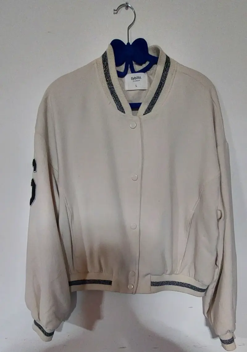Chaqueta bomber beige Sybilla con detalles - 1