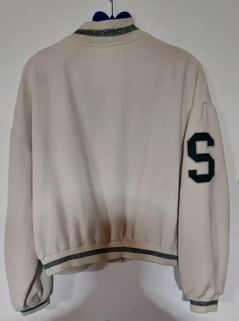 Chaqueta bomber beige Sybilla con detalles - 2