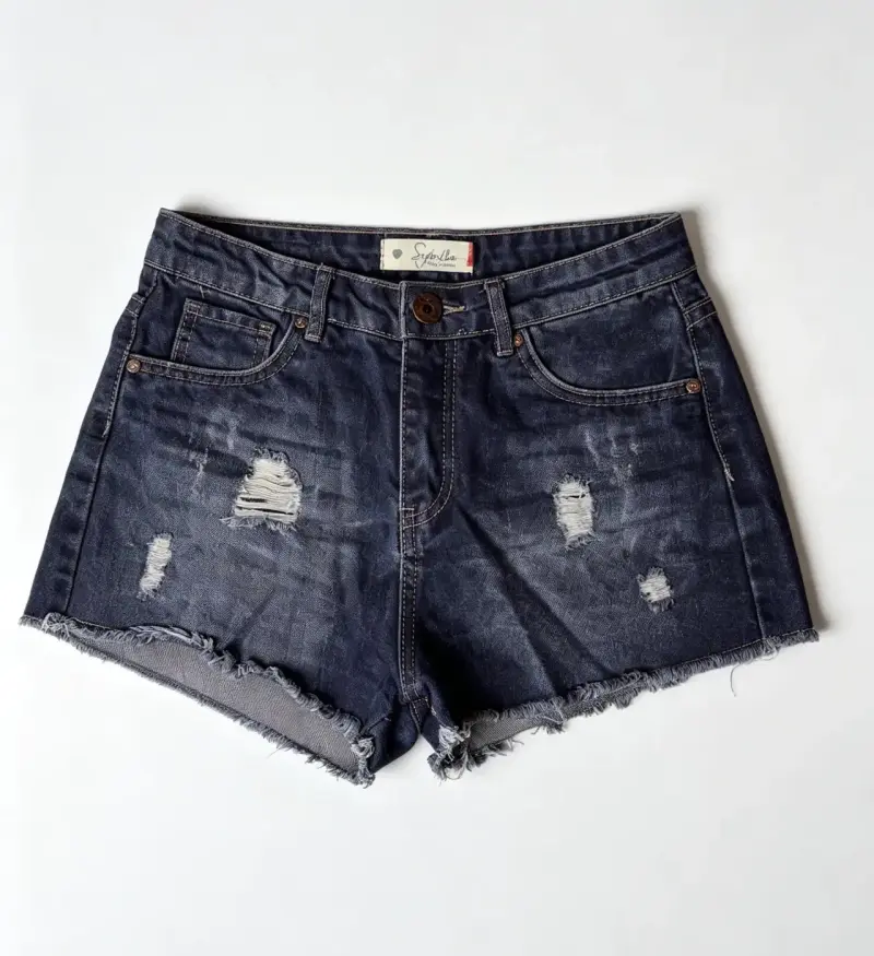 Short Sybilla denim azul oscuro desgastado t 36 - 2