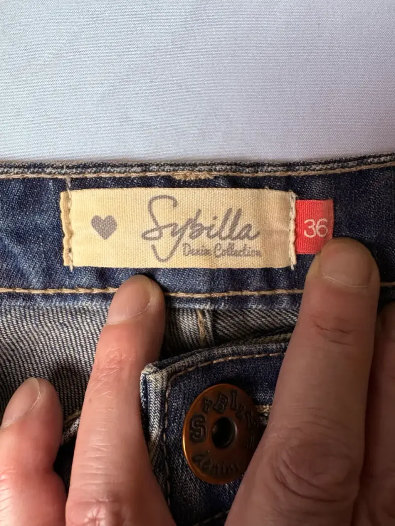 Short Sybilla denim azul oscuro desgastado t 36 - 4
