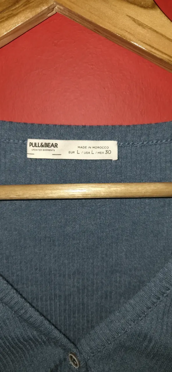 Polera manga larga azul Pull&Bear - 3