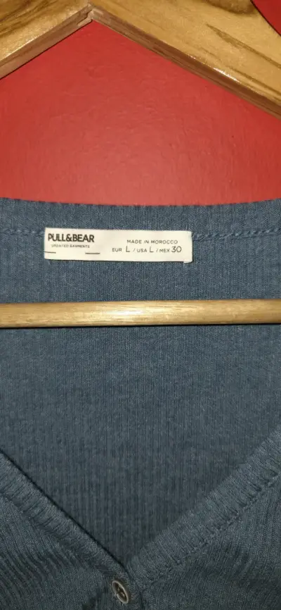 Polera manga larga azul Pull&Bear - miniatura 3