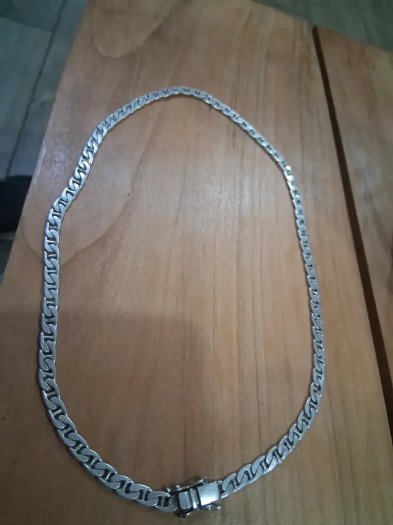 Cadena de plata estilo cubano - 1