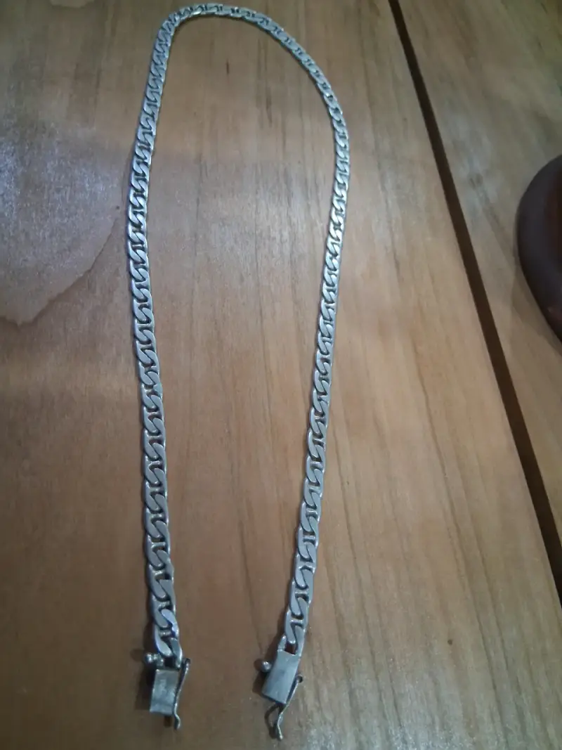 Cadena de plata estilo cubano - 2