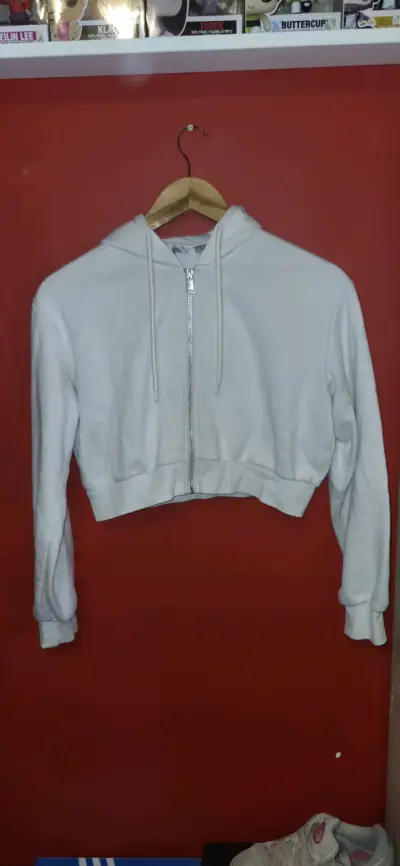 Polerón corto con capucha blanco H&M - miniatura 1