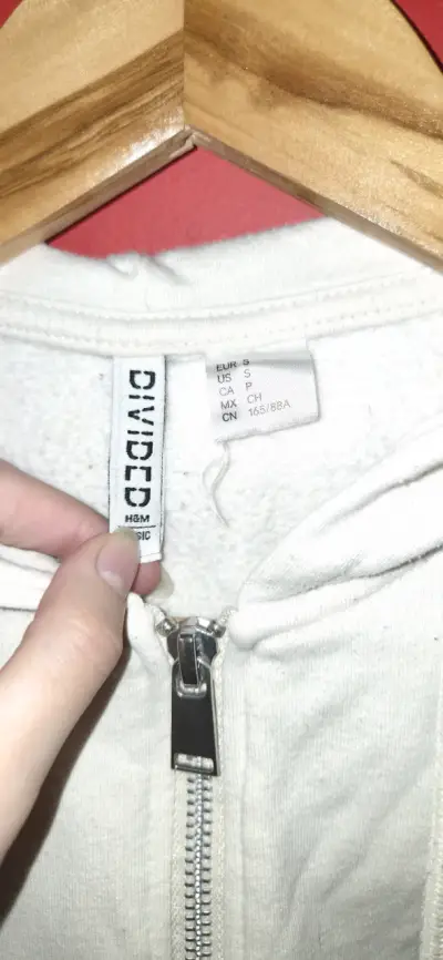 Polerón corto con capucha blanco H&M - miniatura 3