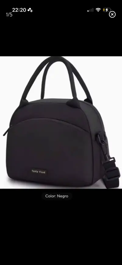 Bolso térmico negro Tasty Food - miniatura 1