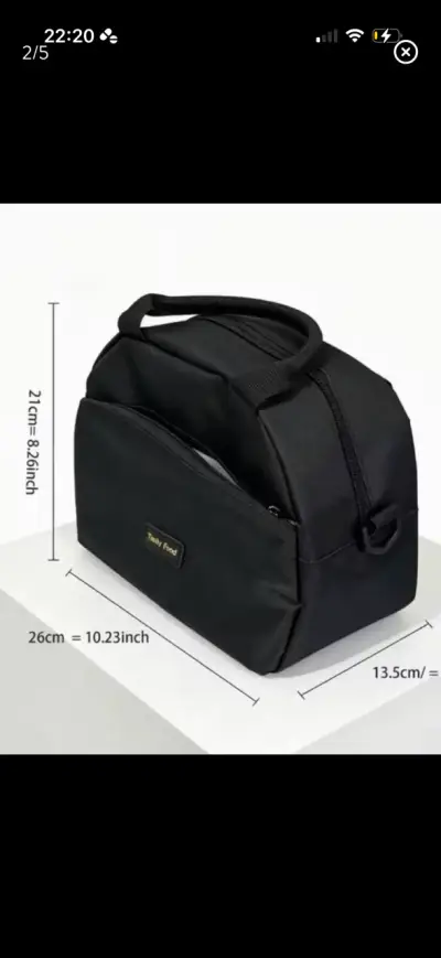 Bolso térmico negro Tasty Food - miniatura 2