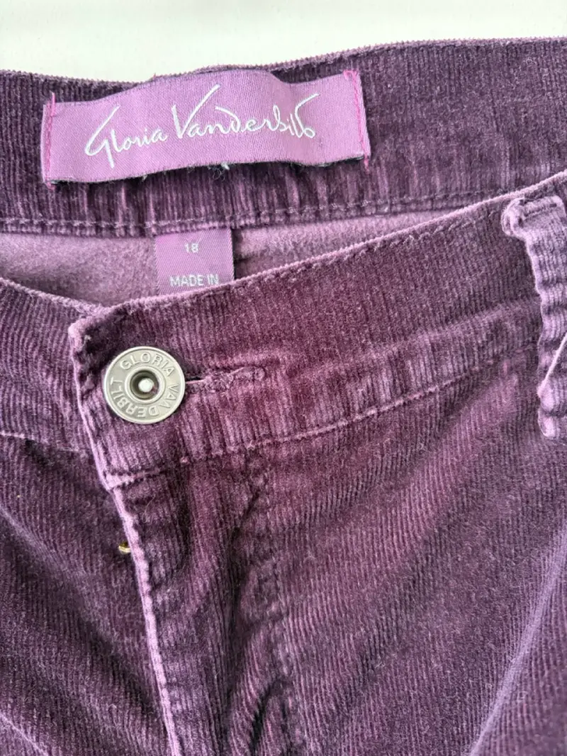 Pantalon cotele morado Gloria Vanderbilt - 2