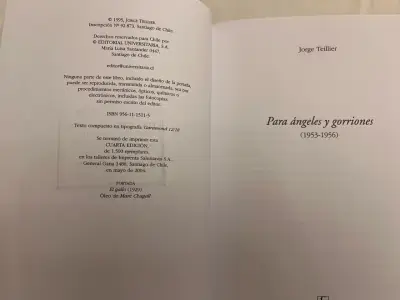 Libro 'Para Ángeles y Gorriones' de Jorge Teillier - miniatura 3