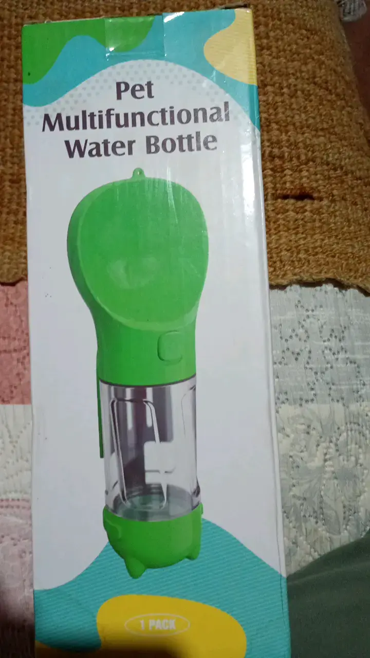 Botella de Agua Multifuncional para Mascotas Verde