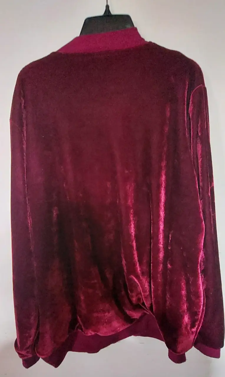 Chaqueta de terciopelo burdeos con cierre - 2