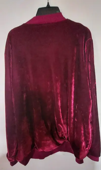 Chaqueta de terciopelo burdeos con cierre - miniatura 2