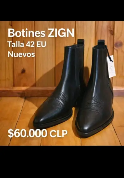 Botines Zign de cuero talla 42 nuevos - miniatura 1
