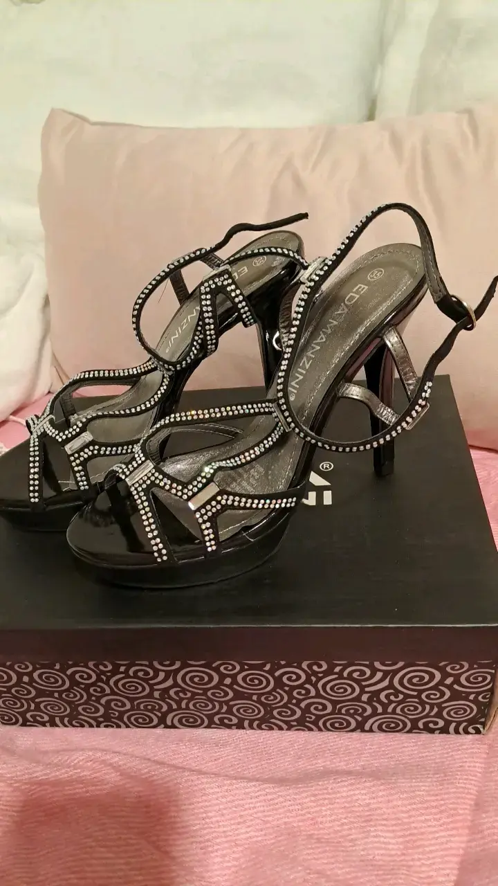 Sandalias de tacón alto con brillantes Ed Mavazin - 1