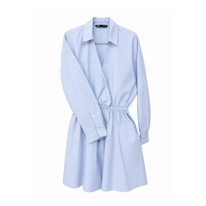 Vestido camisero azul claro Zara