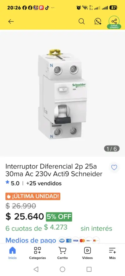 Interruptor diferencial Schneider Electric Acti 9 25A - miniatura 6