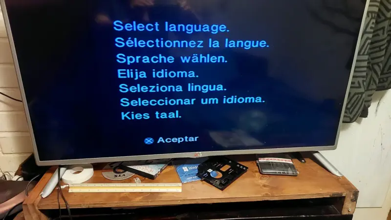 Consola PlayStation 2 con control y cables - 2