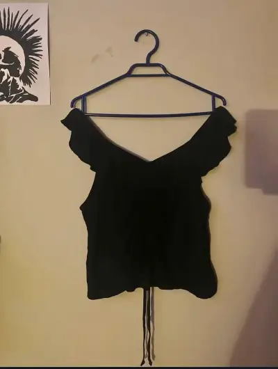 Blusa negra con volantes Fiorucci - miniatura 1