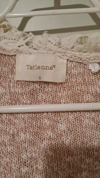 Cardigan de punto beige con encaje Tatienne - miniatura 2