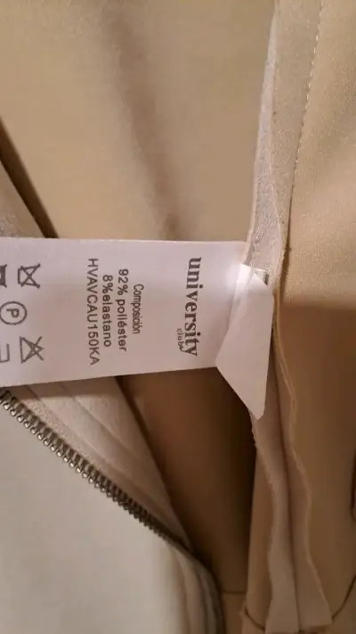 Chaqueta beige de mujer estilo biker - miniatura 2