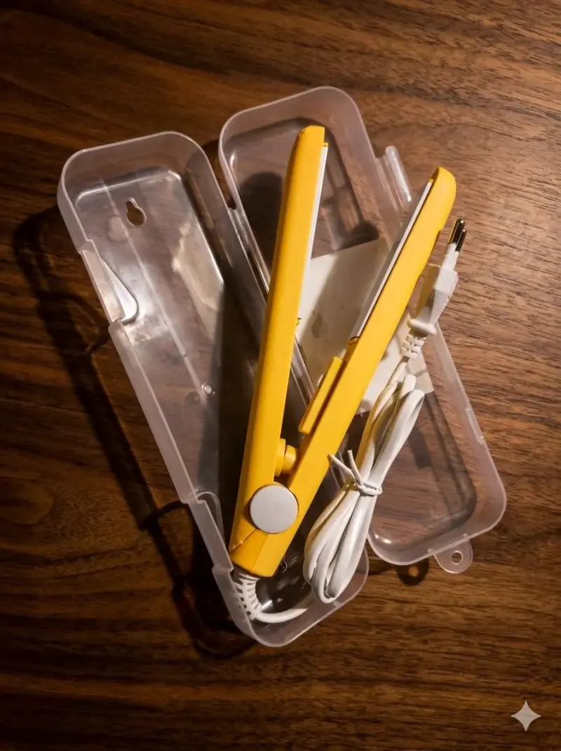 Plancha de Pelo Mini Amarilla Portátil