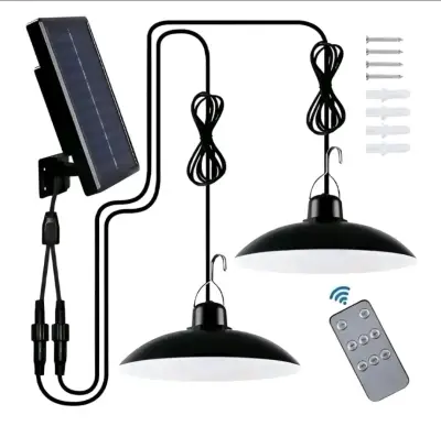 Lámpara solar colgante doble con control remoto - miniatura 2